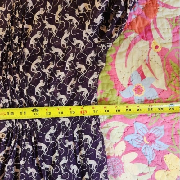 Anthropologie | Purple and White Blouse With Monkey Print Sz 8 - Picture 14 of 15